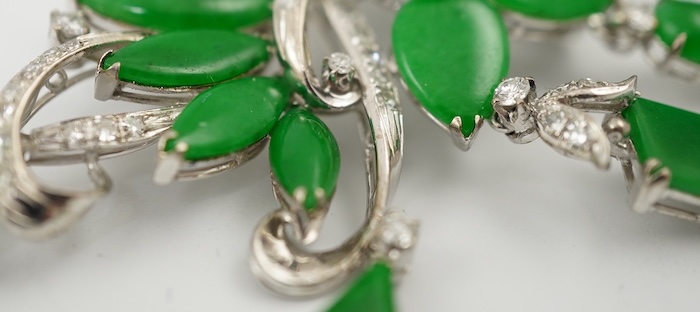 A jadeite and diamond demi-parure, 1960s